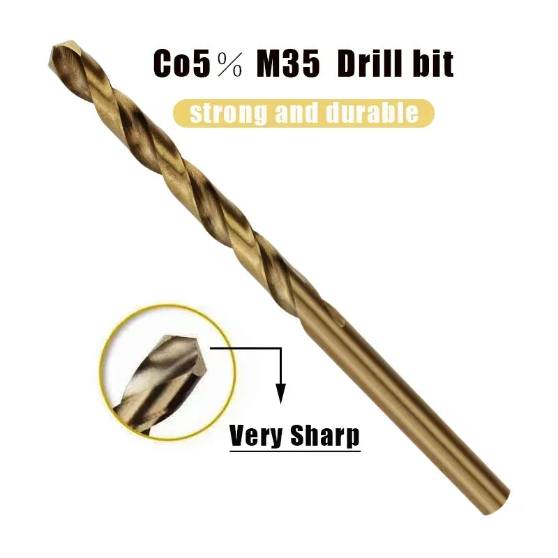 M35 Cobalt Twist Drill Bit Set for Stainless Steel & Metal