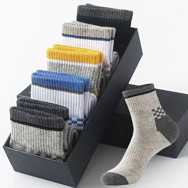 Men's Cotton Blend Crew Socks, 5 Pairs