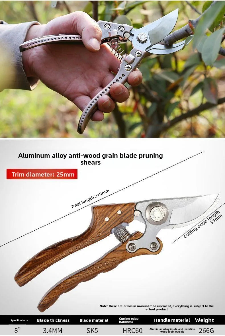 SK5 Steel Garden Pruning Shears – Heavy-Duty Fruit Tree & Thick Branch Flower Shears