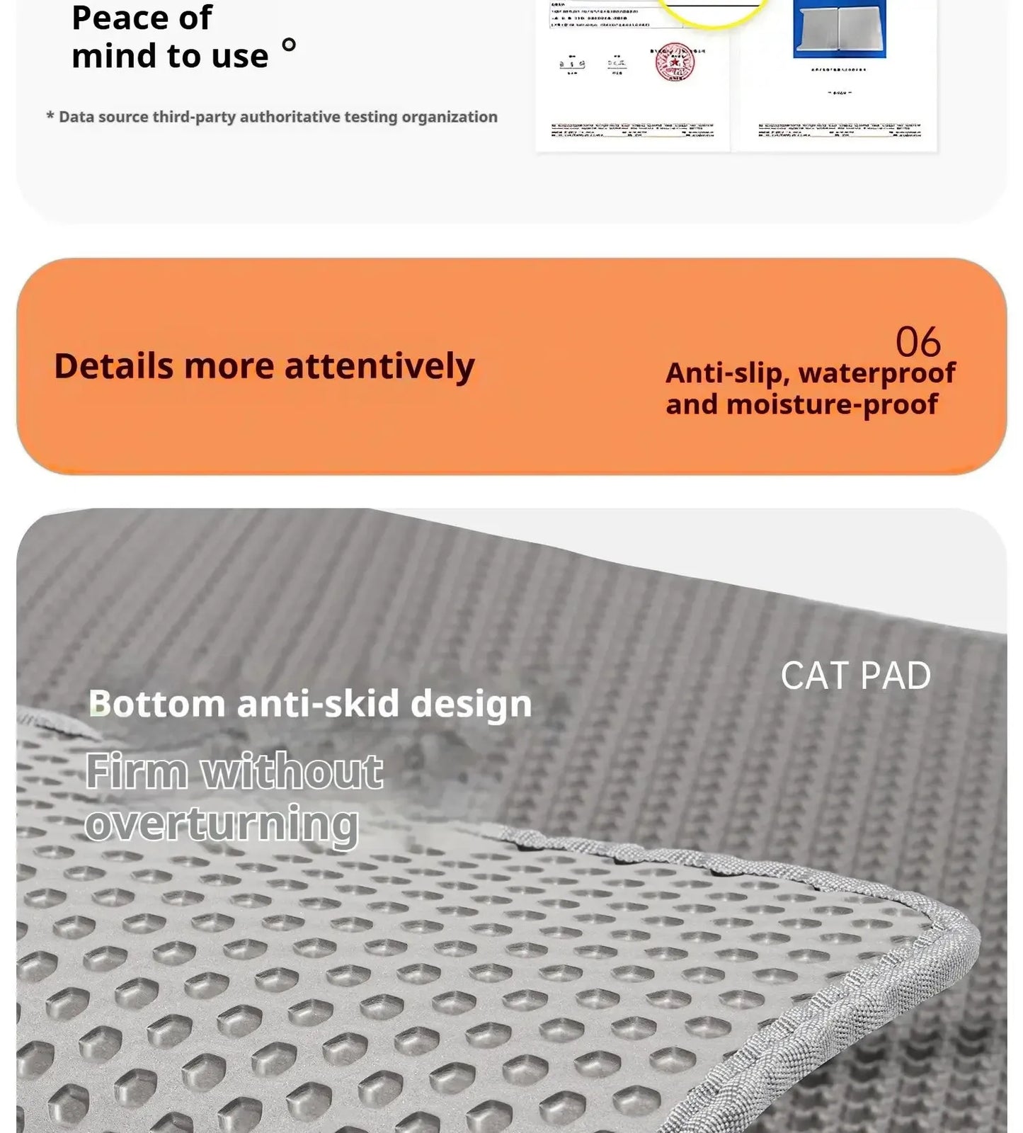 Double-layer large cat litter mat, an anti-splash mat for cat litter boxes, a filtering mat and sand leakage mat, a cat product