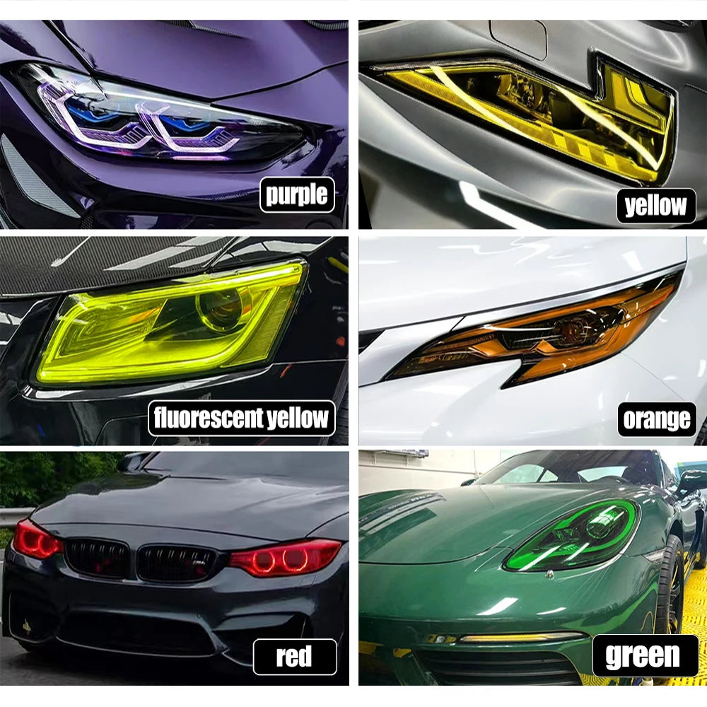 30X120cm Chameleon Car Headlight Taillight Wrap Cover Film Gloss Transparent Light Black Smoke PVC Film Foil Sticker Car Styling
