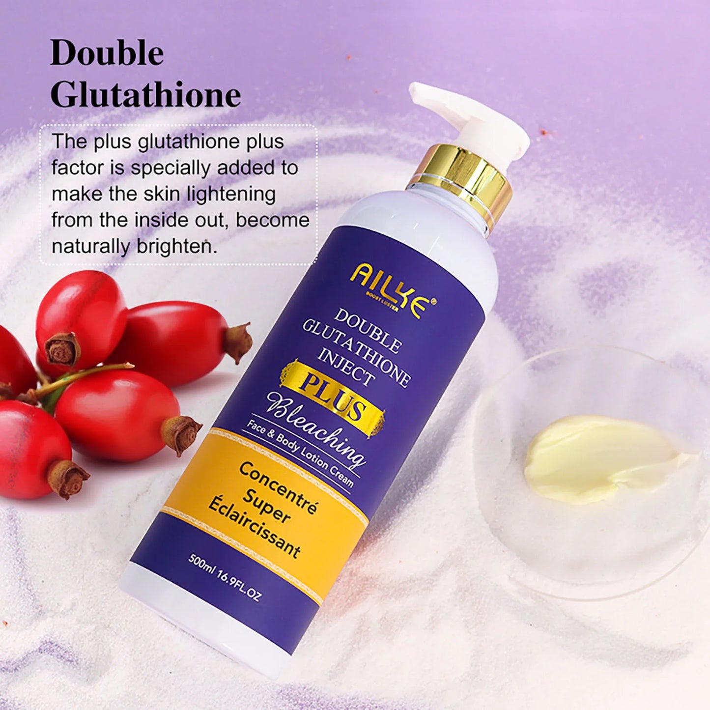 AILKE Skin Lightening Serum for Face and Body, with Double Glutathione, Day And Night Brightening Serum, Support Private Label
