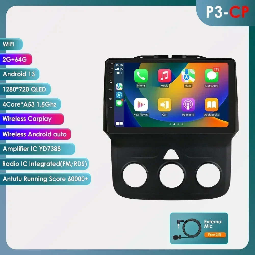 Hizpo 9" Android Car Radio for Dodge Ram 1500/2500/3500 2013-2018 (Manual AC)