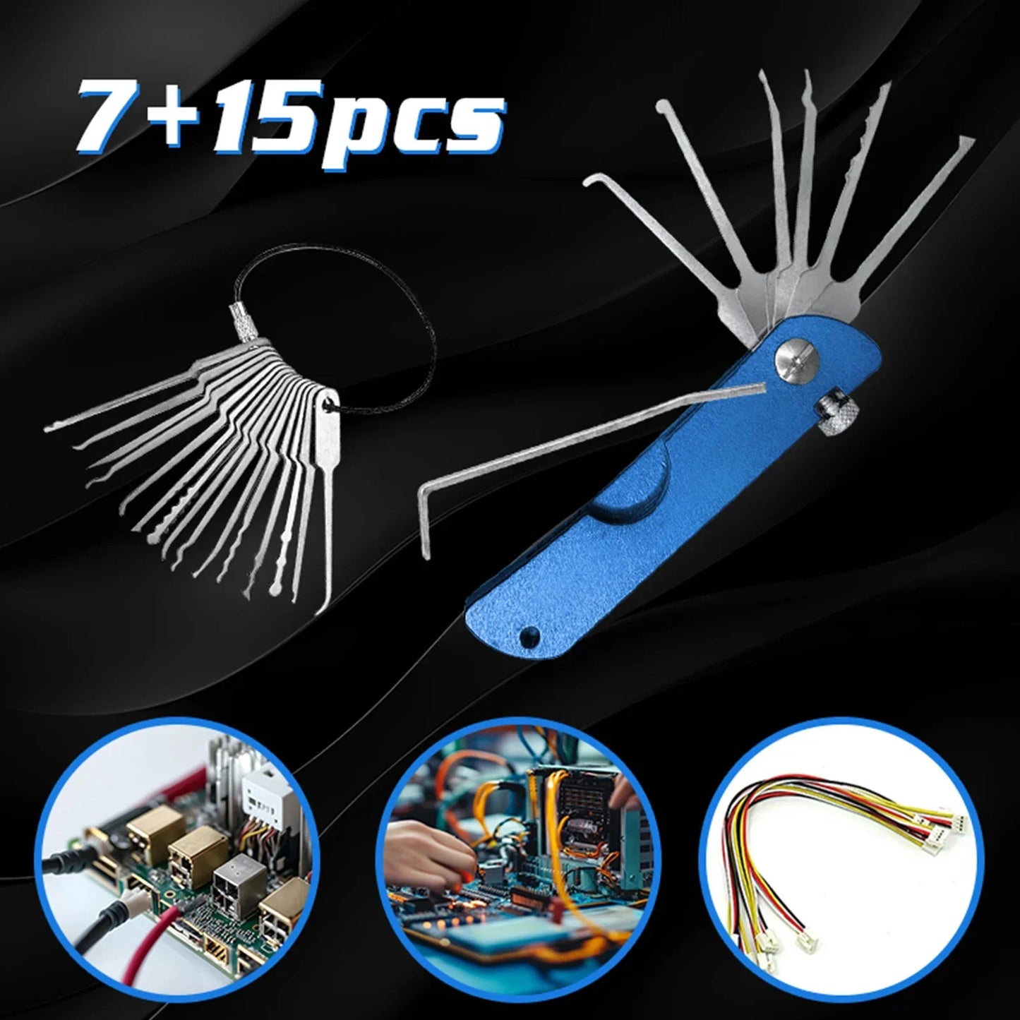 1pc 21-in-1 Portable Locksmith Unlocking Pick Tools Set 8.5cm*2cm Fold-able Design Outdoor EDC  Beginner Friendly Professionals