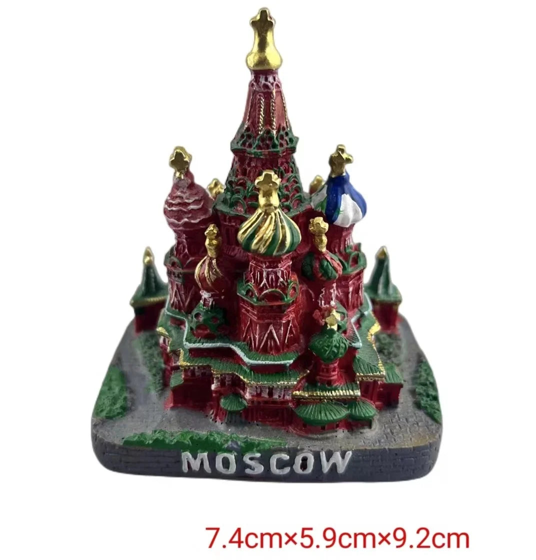 Russia Red Square in Moscow Resin Handicraft Souvenirs Desktop Ornament Indoor Table Buildings Home Decoration Accessories Gift