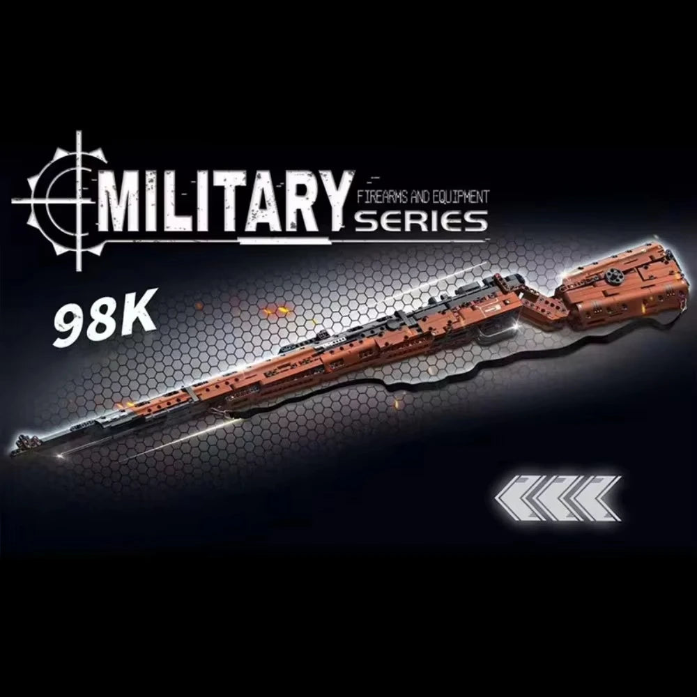 City Technical Police Military Toy Gun Sniper Rifle Building Blocks 98K Assault Rifle Assembly Brick Toy for Kids Christmas Gift