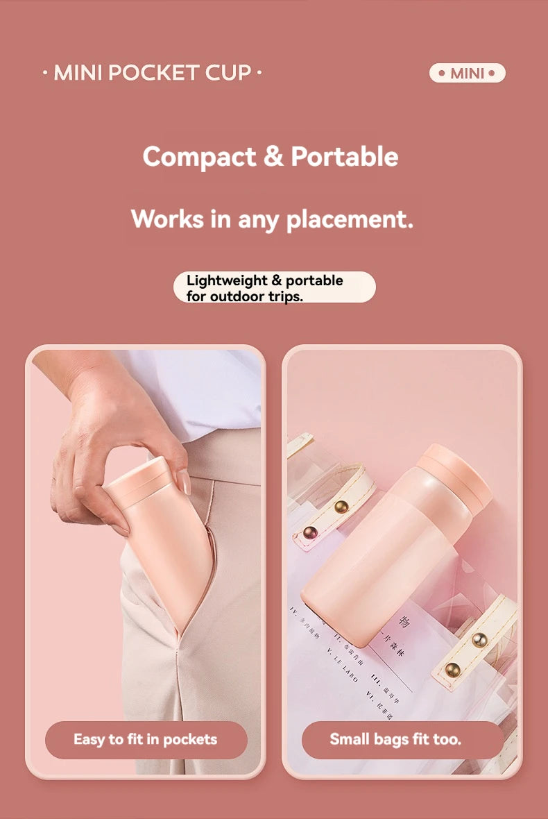 200ML/300ML Stainless Steel Pocket Cup Mini Thermos Cup Travel Thermal Coffee Mug Small Capacity Vacuum Flask Water Bottle