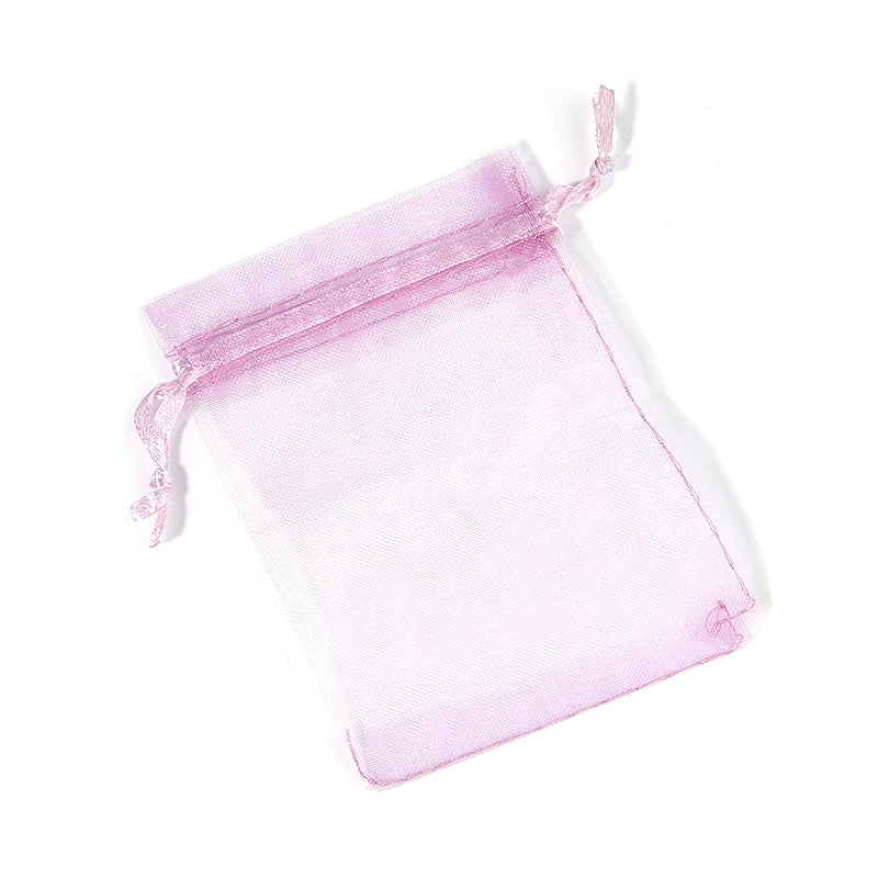 10pcs Organza Gift Bags – Sheer Tulle Mesh Pouches for Wedding Favors, Candy, Jewelry & Party Packaging | Solid Color