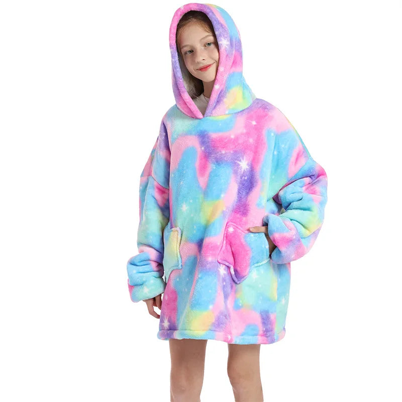 Kids Oversized Hoodie Blanket - Animal Wearable Blanket with Sleeves - photo 11