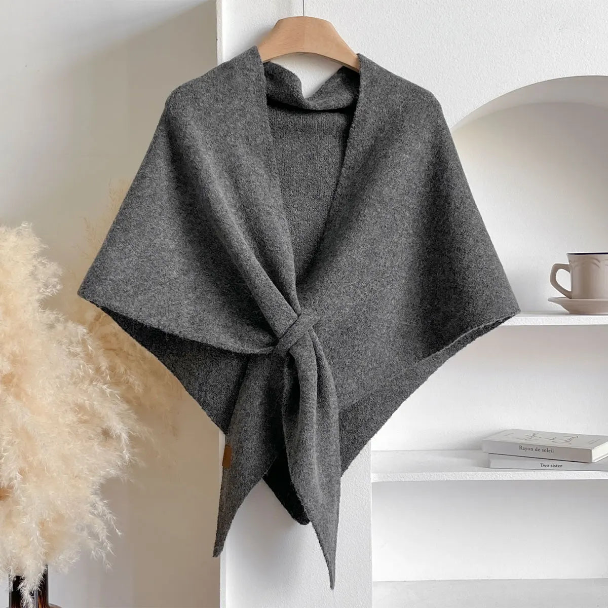 Women's Knit Triangle Shawl - Warm Neck and Shoulder Wrap - photo 6