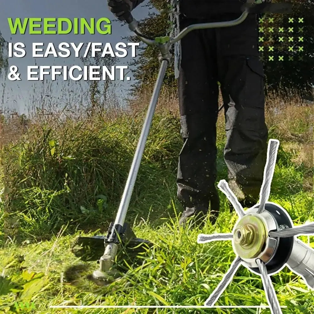 1Pcs 6 inch Universal Weed Brush Head Steel Wire Wheel Grass Trimmer Head Removal Moss Rust Lawn Mower Grass Trimmer Heads