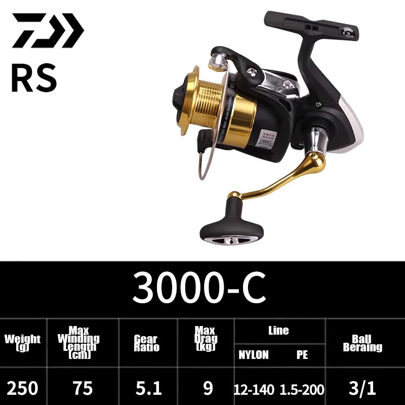 DAIWA 2023 RS 165-280g 3+1 Spinning Reel Lightweight Waterproof Corrosion-proof Fishing Reel For Seawater Freshwater