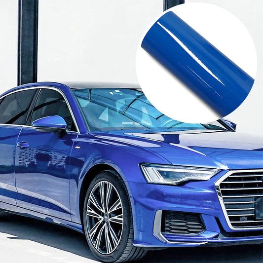 Car Sticker Bright Dark Blue Car Film Covering Vinyl Wrap Air Bubble Free Film Car Accessories Exterior Interior Decoration