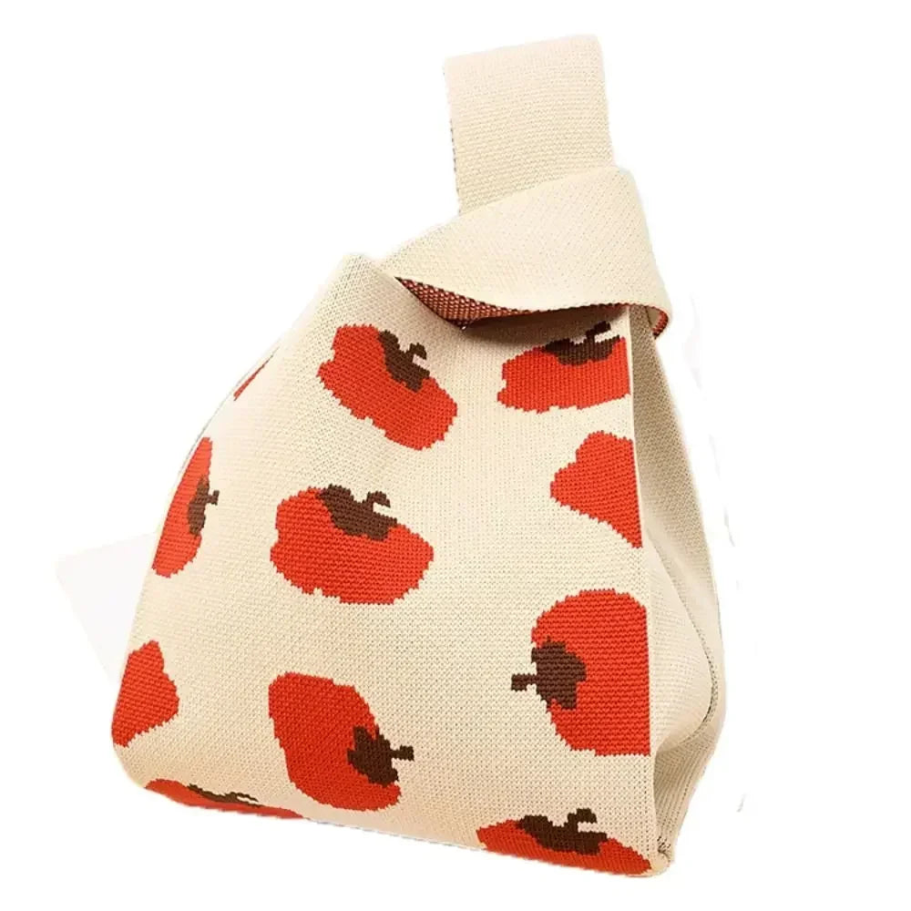 Cat Knit Handbag Fashion Knit Handmade Shopping Bags High-capacity Knot Wrist Bag Girls