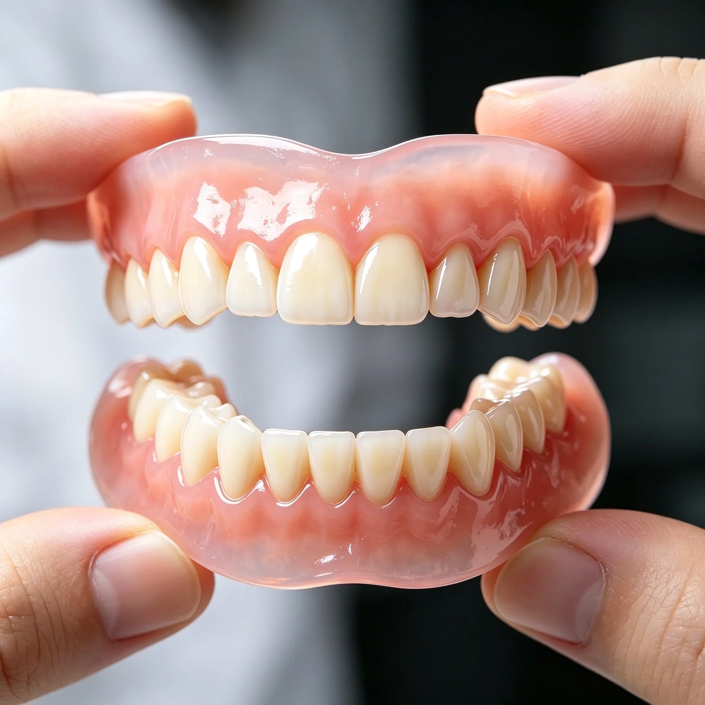 Upper & Lower Natural Silicone Dentures for Instant Confidence