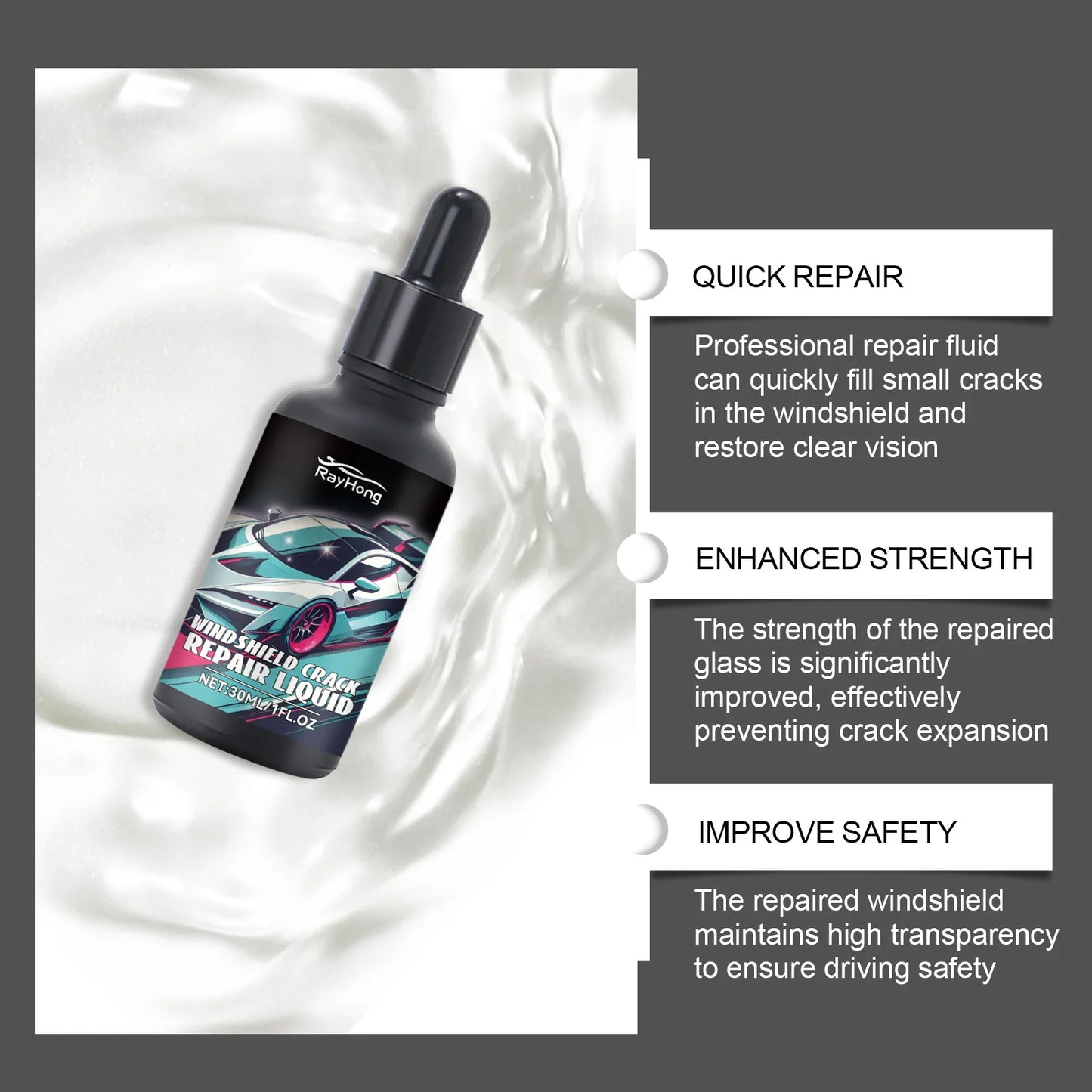 Cracked Glass Scratch Repair Kit Vehicle Windscreen Nano Fluid Filler Quick Fix Windscreen Scratch Restore Fluid For Glass