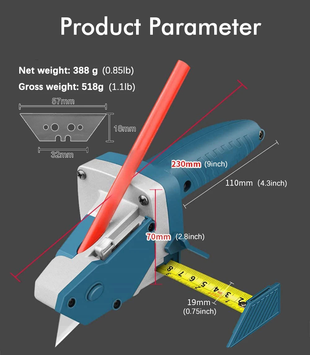 Drywall Cutting Scriber with Tape Measure and Blade - view 18