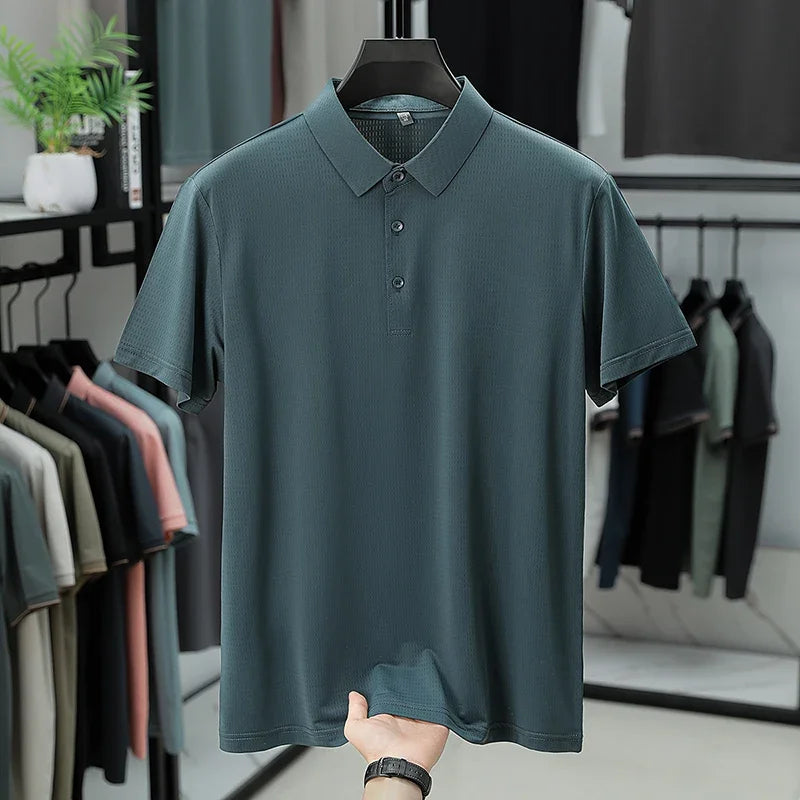 Men's Perforated Polo Tee - Cool Fabric, Sweat-Wicking Lightweight