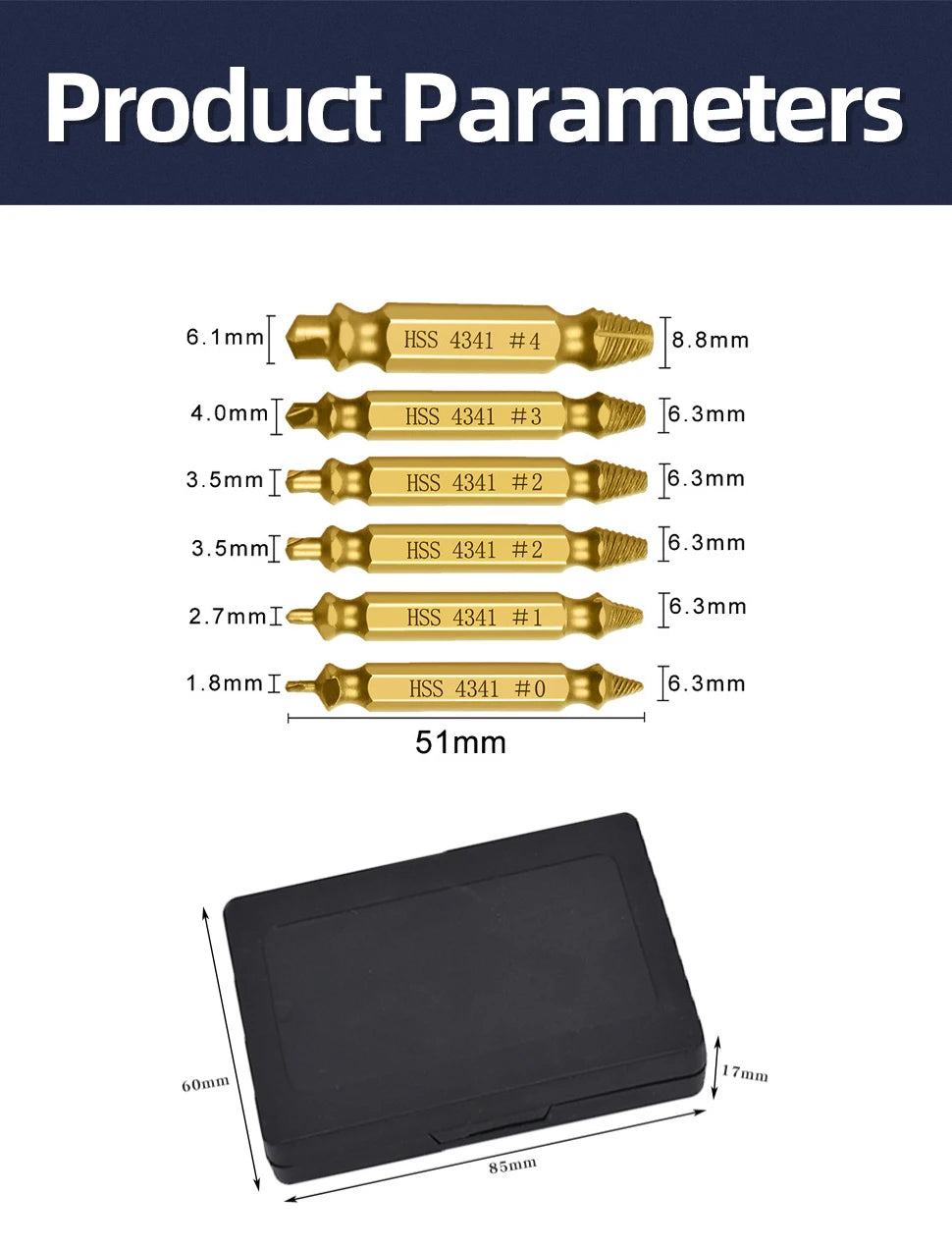 TOOLEYE Damaged Screw Extractor Set Center Drill Bit Set Woodworking Tools Broken Bolt Extractor Bolts Screws Remover Extractor