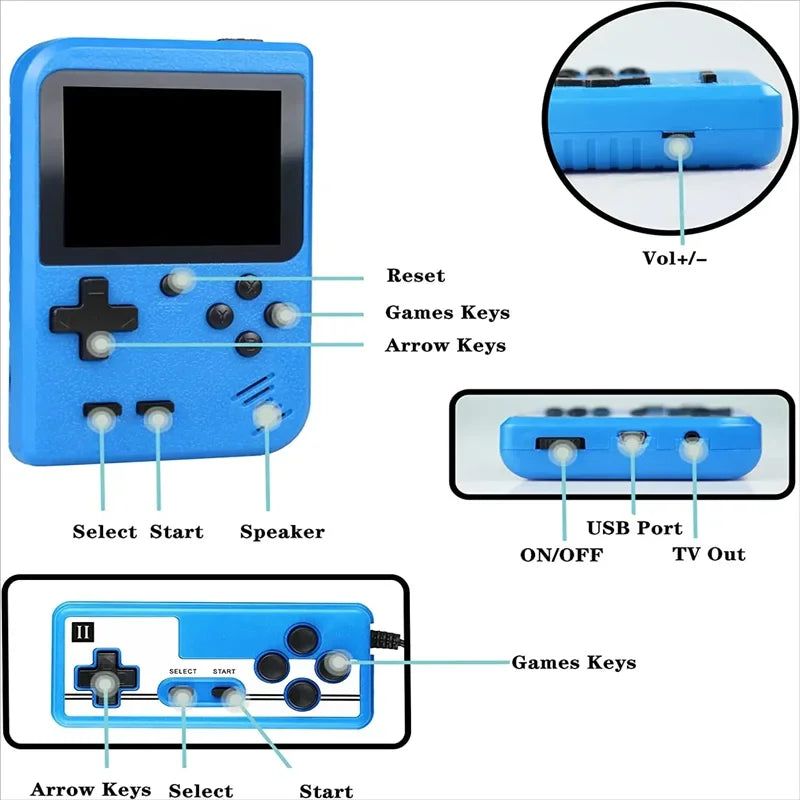 portable Built-in 500+ Classic arcade retro games Console for Gameboy Output Emulator TV 5 inch Video Game Handheld Game Player