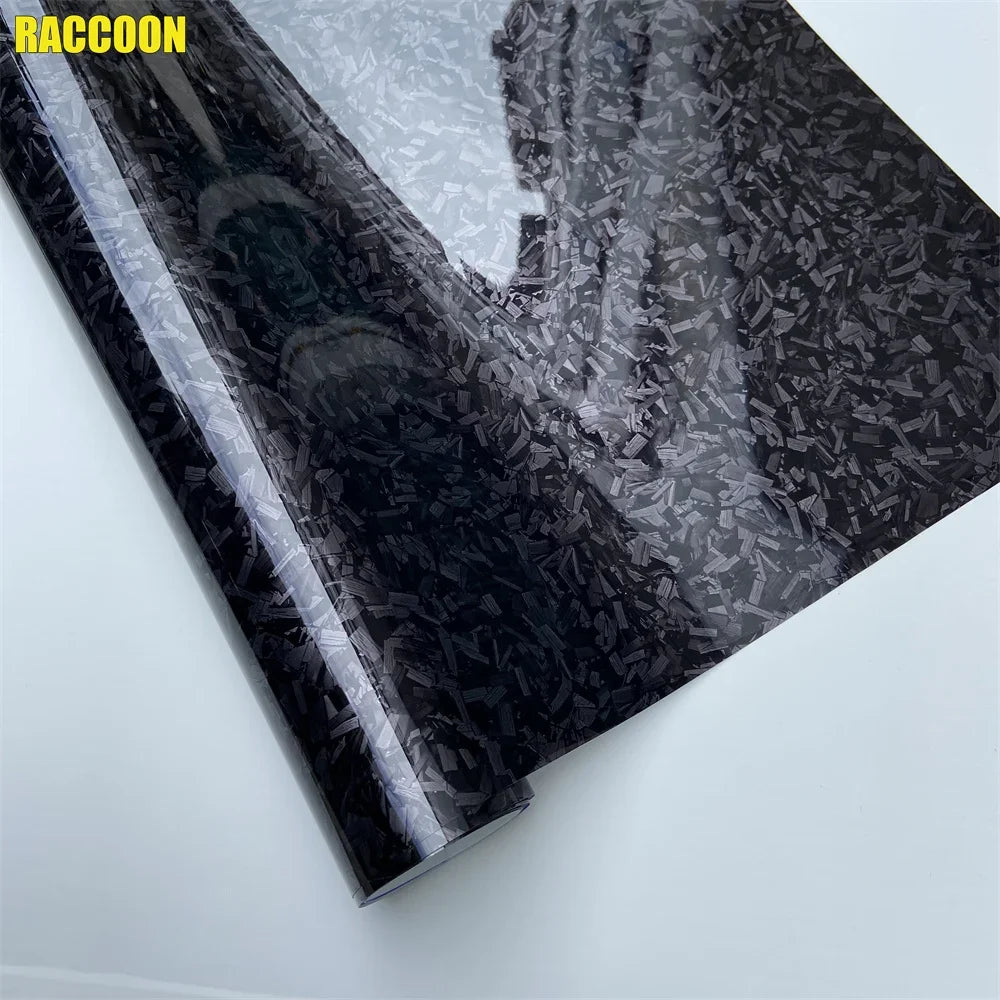 Premium PET Glossy Black Forged Carbon Fiber Vinyl Wrap Film Car Styling Stickers For Motorcycle Bicycle