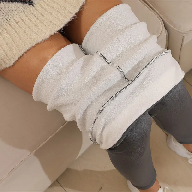 Women's Cat & Letter Print Fleece Leggings - Thermal Jogger Tights - photo 6
