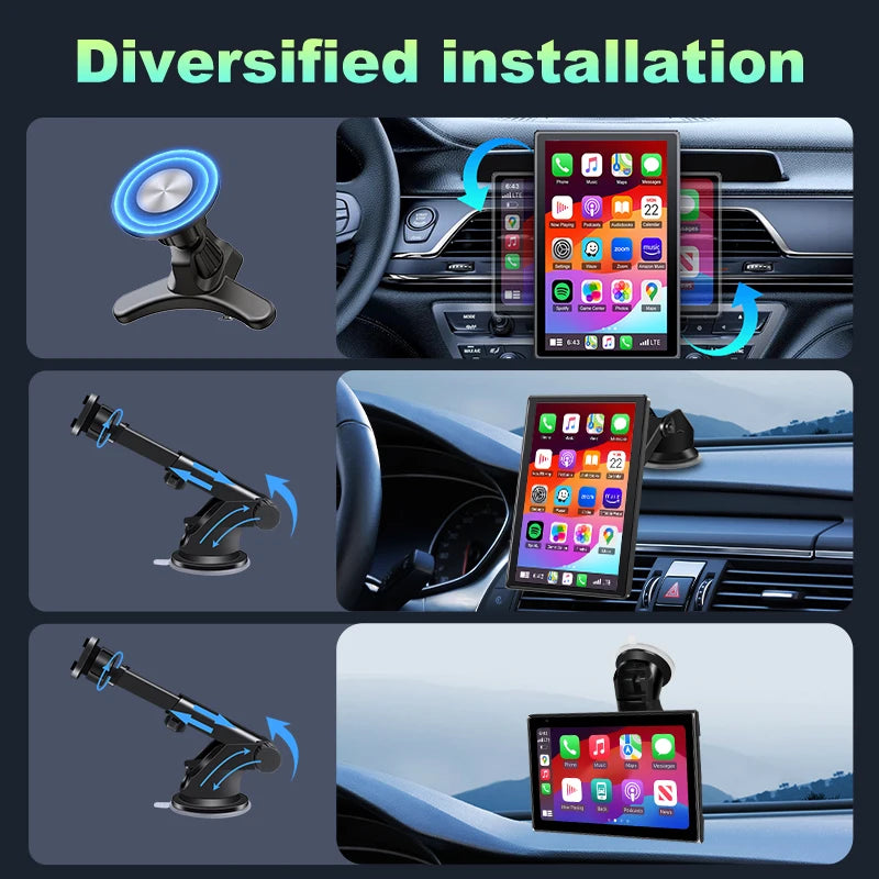 7" Portable Wireless CarPlay & Android Auto Display Screen