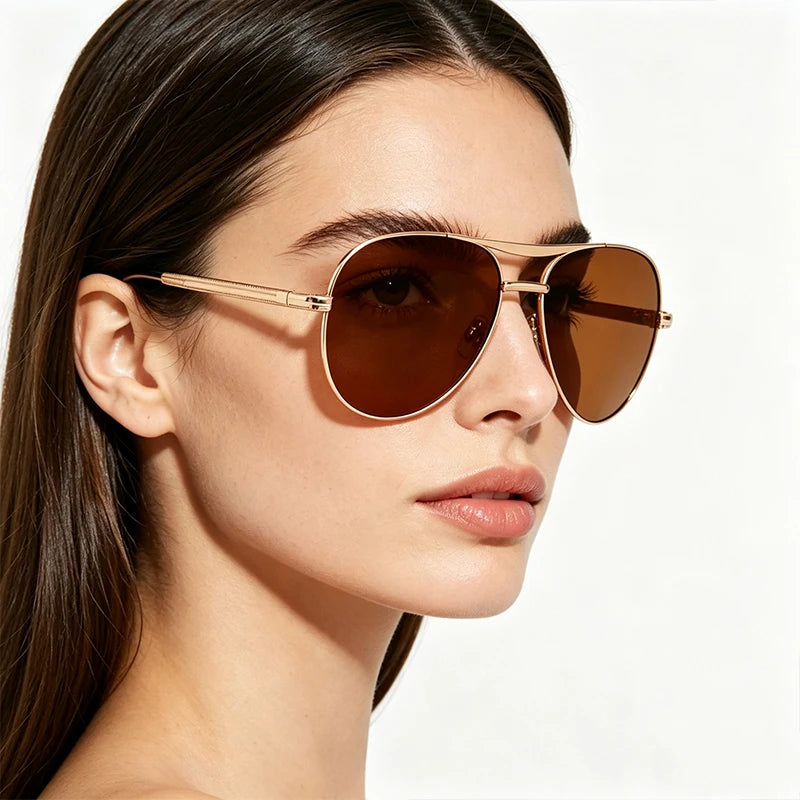 Double Bridge Polarized Aviator Sunglasses — Unisex UV400