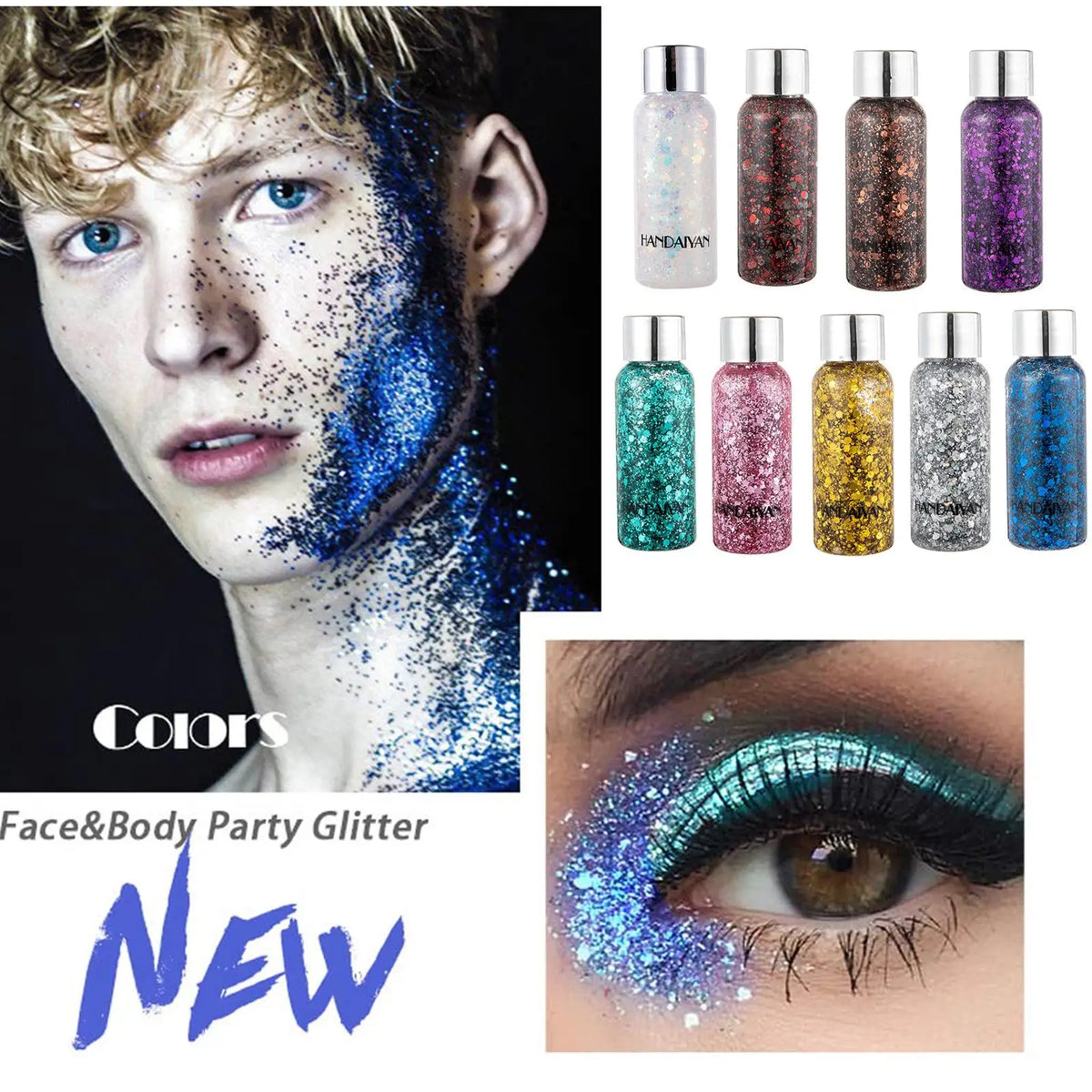 Glitter Body Lotion Diamond Glitter Gel Cream Eye Nail Hair Body Face Glitter Gel Lasting Sparkling Lotion Party Glitter Shimmer