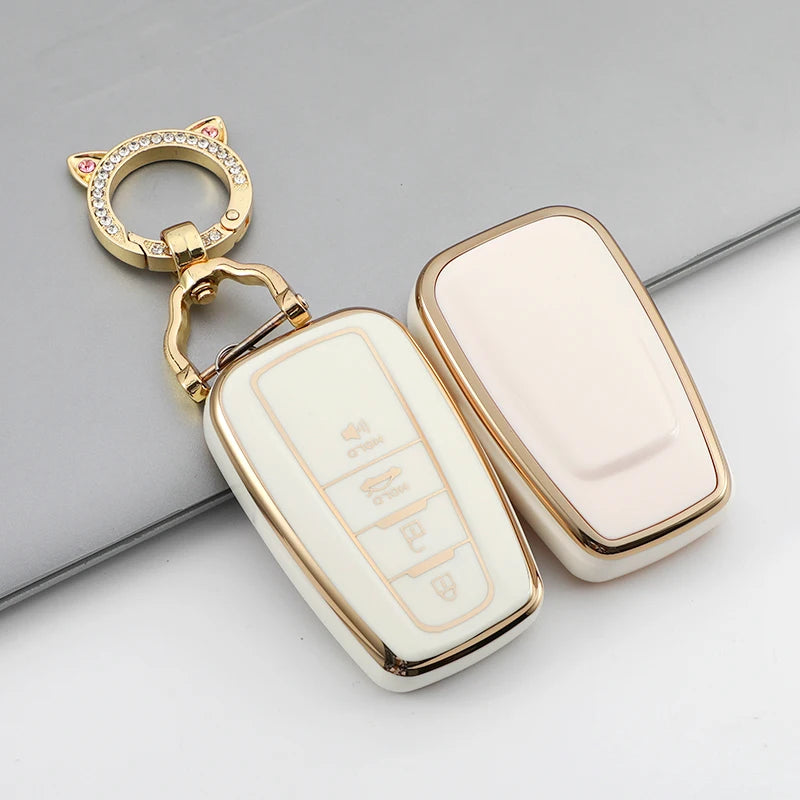 2/3/4 Buttons for Toyota Camry CHR Corolla RAV4 Avalon Land Cruiser Prado Prius 2017 - 2022 TPU Car Key Case Cover Fob Keychain