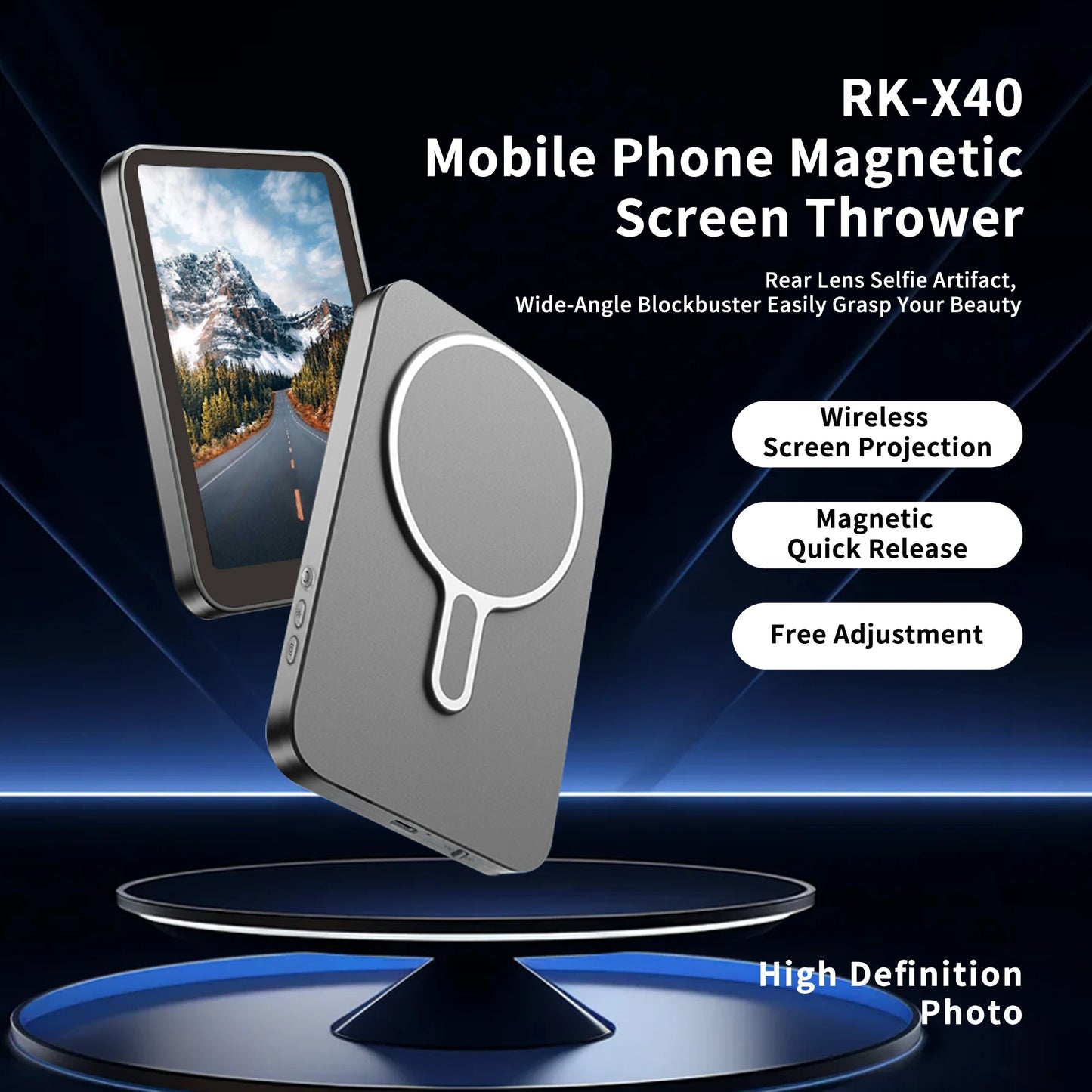 Mobile screen splitter selfie wireless display screen long-distance transmission monitor synchronized live broadcast Vlog screen