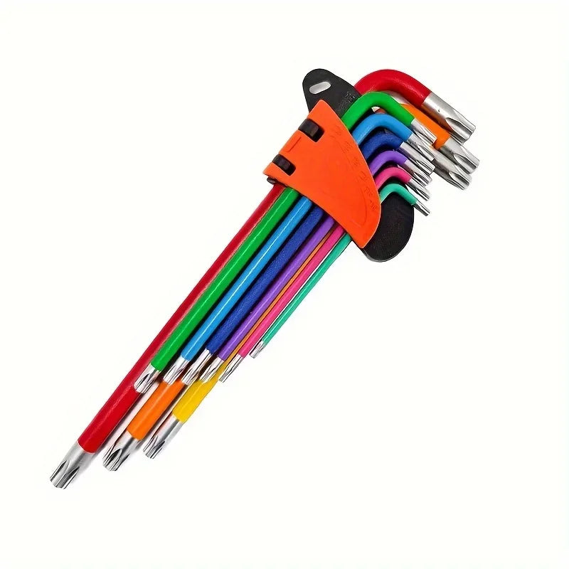 Allen Key Set L Wrench Kit For Allen Screw 9PCS Long Arm Hex Key Set 1.5mm To 10mm Hexagon Spanner Hand Tools For Bicycle Repair