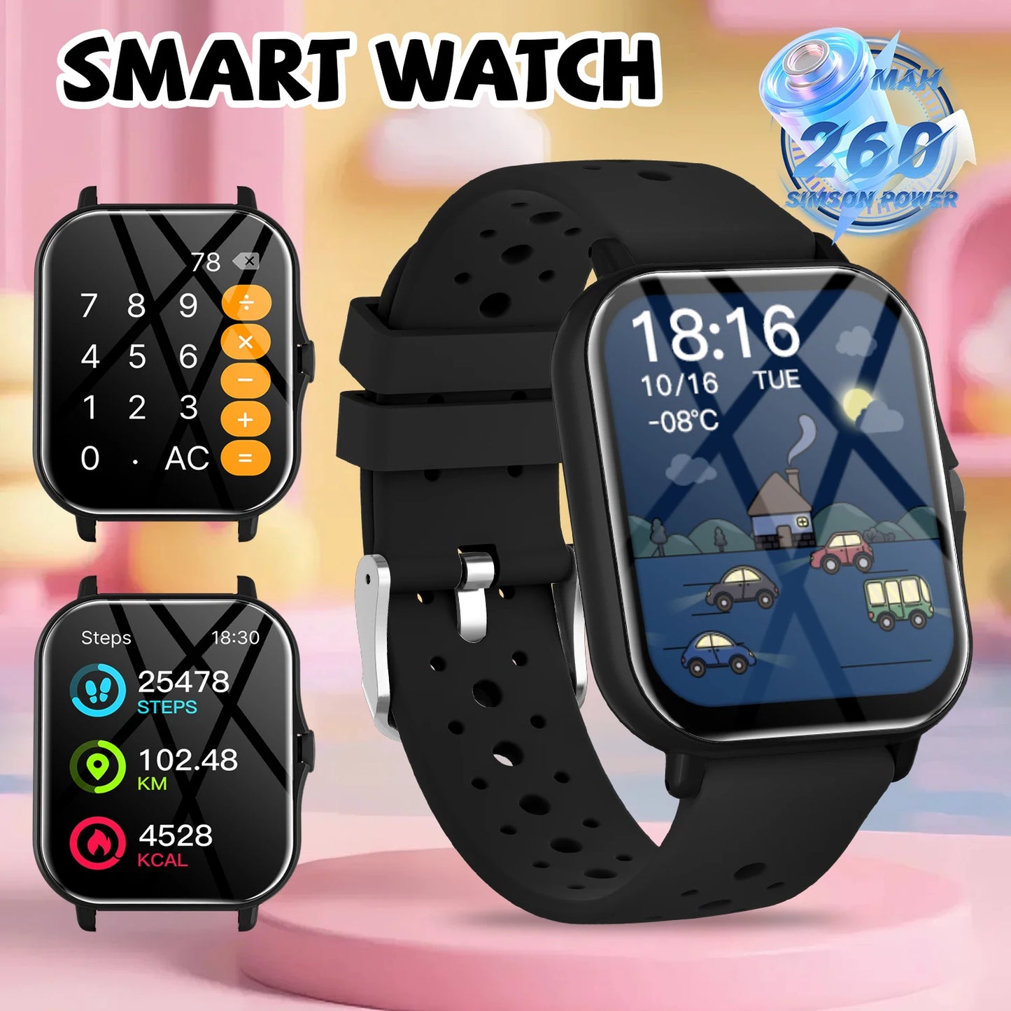 NEW Hot Smart Watch 1.83''HD Screen Camera Music Control Multi-mode Sports Bluetooth Call for Android/IOS 2026 Kids Gift Choice