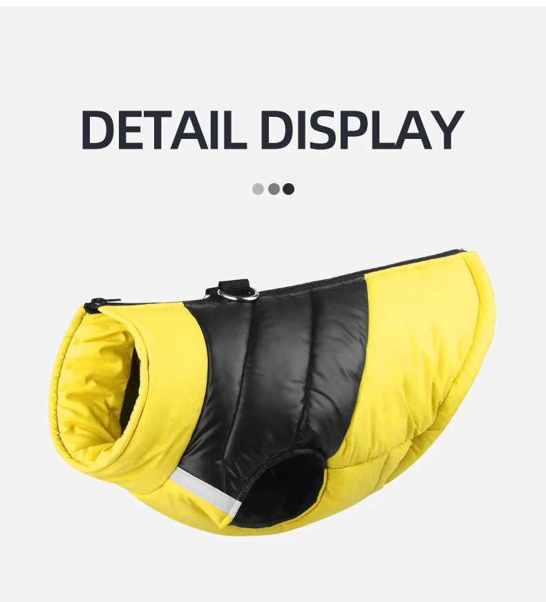 Winter Clothes for Dogs Warm Clothing Labrador Cotton Coat Harnesses Pet Products Clothes for Small Large Dog Reflective Stripe