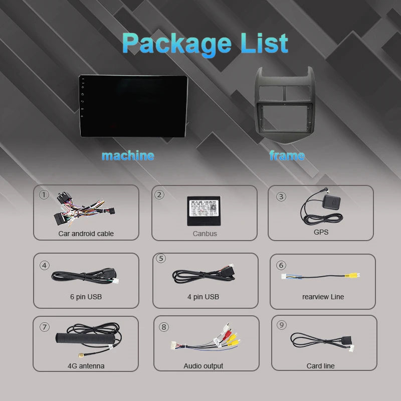 Android 16 CarPlay Auto Car Radio Multimedia Player For Chevrolet Aveo 2 Sonic T300 2011-2015 Navigation GPS 2din Stereo Audio
