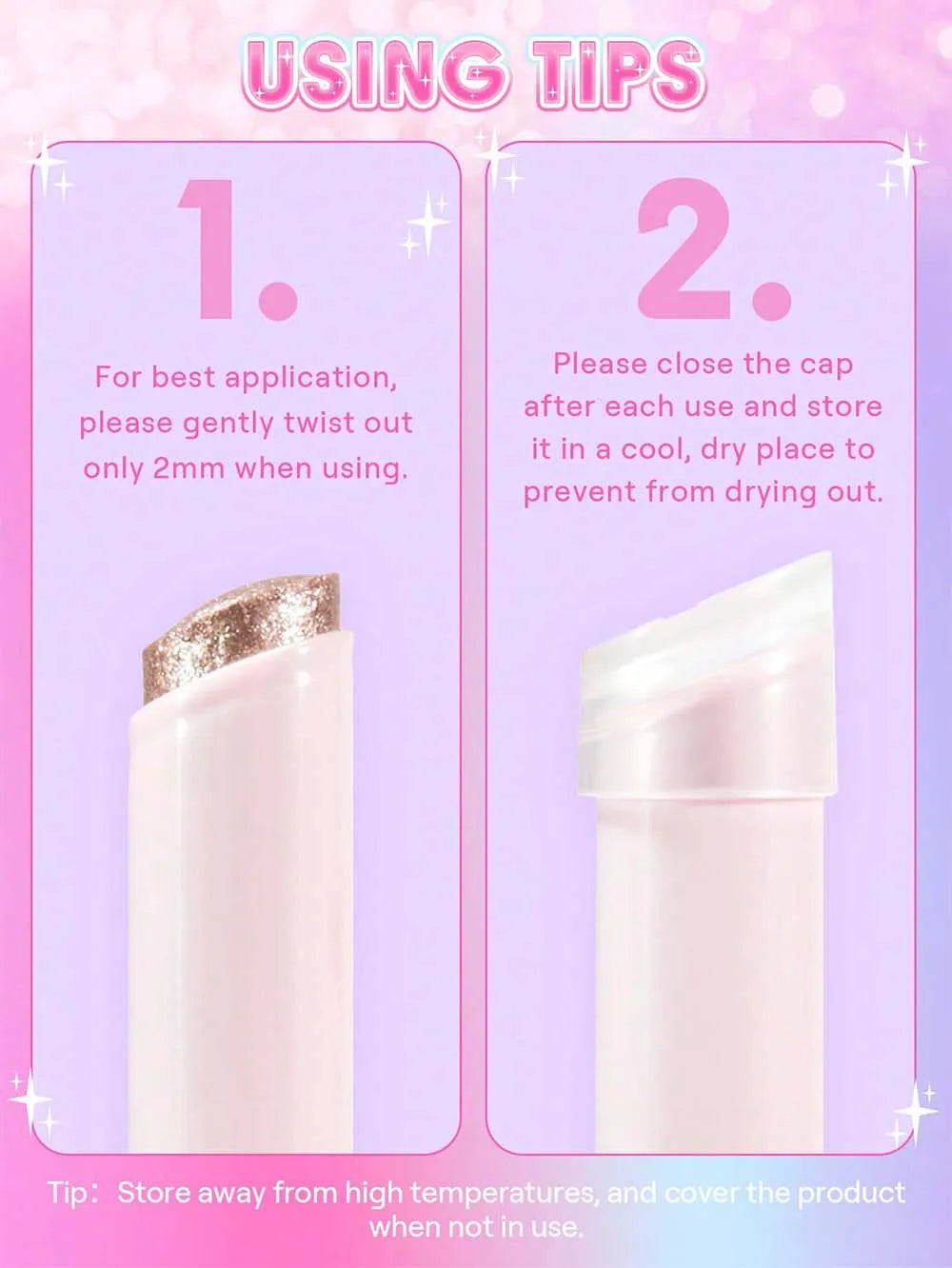 Sparkling Jelly Highlighter Stick Pearlescent Monochrome Shine Glitter Highlight Eyeshadow Stick High Gloss Face Brighten Makeup