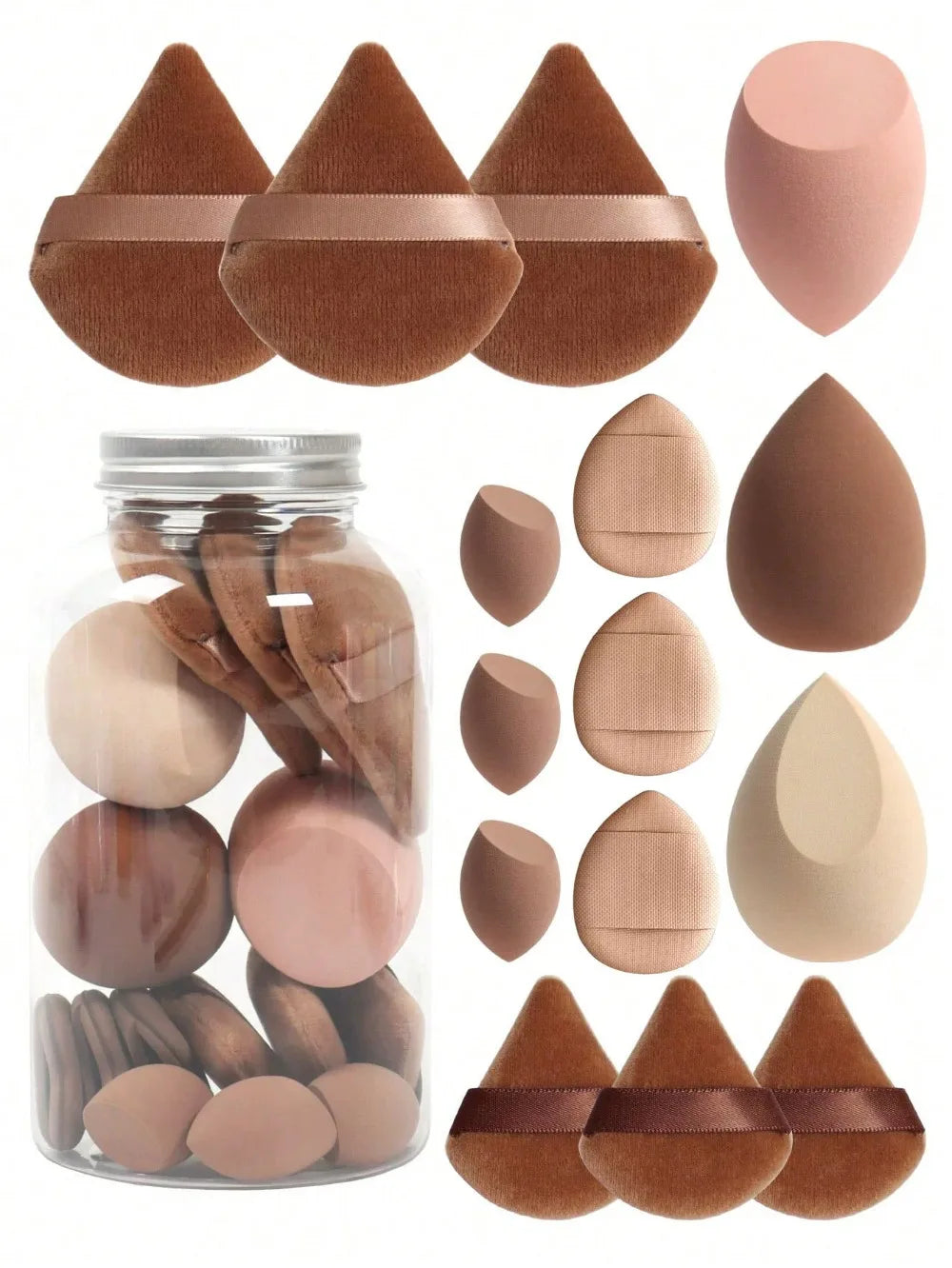 Makeup Sponge Set - 12/15 Pcs Blending Beauty Tools