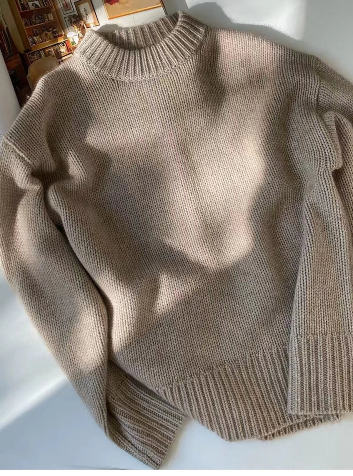 Women's Cashmere Loose Crew Neck Sweater