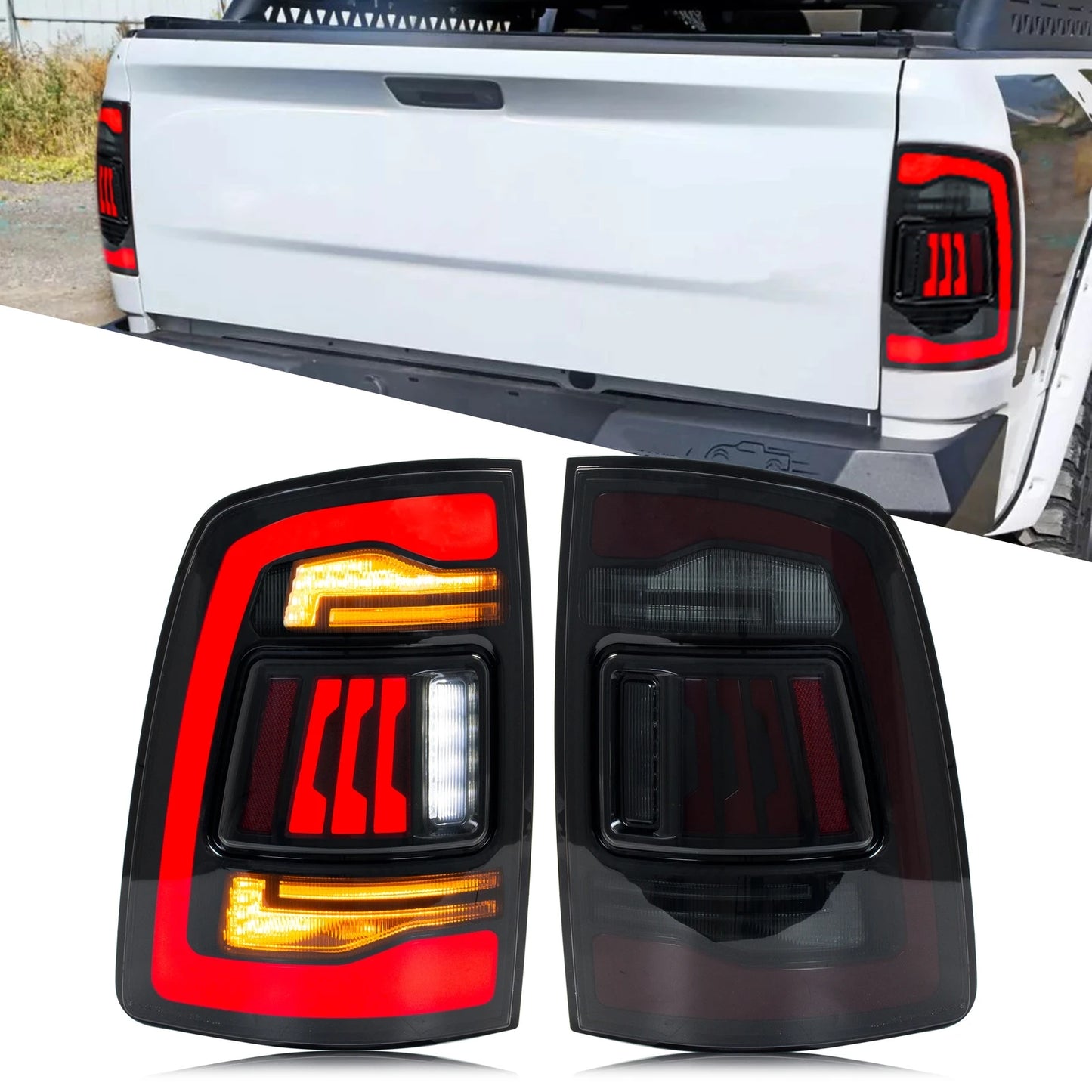 LED Sequential Tail Lights for Dodge Ram 1500/2500/3500 (2009-2018) - Black