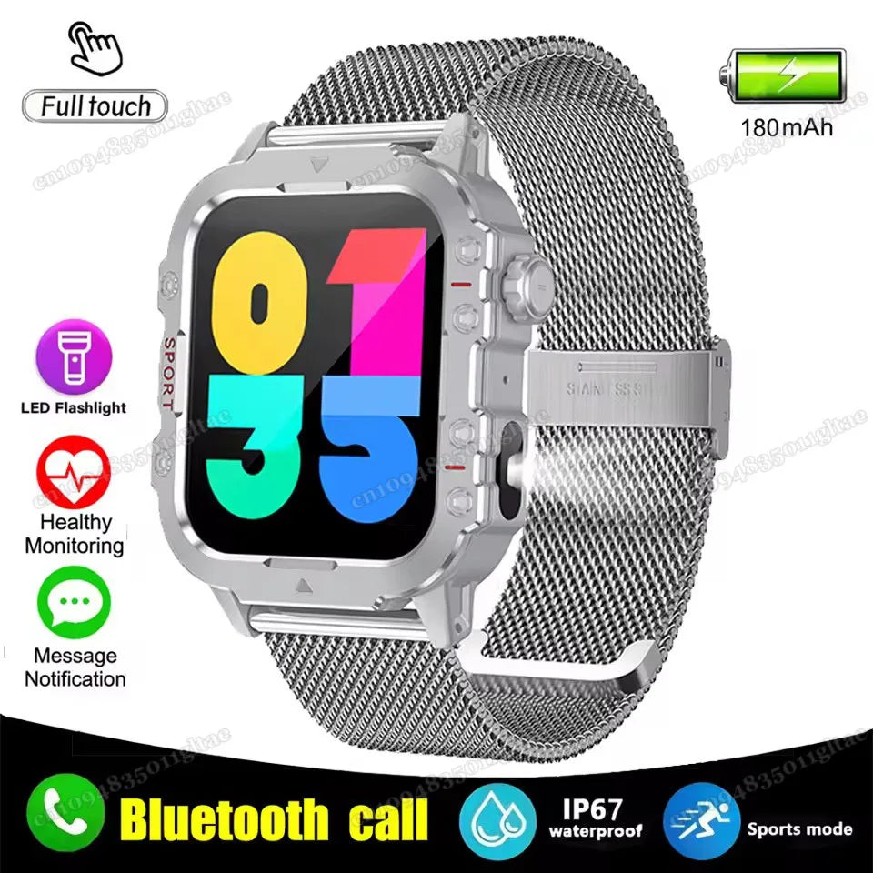 2026 Military Smart Watch – IP68 5ATM, 1.81" AMOLED, Bluetooth Call & Outdoor Fitness Tracker | Men