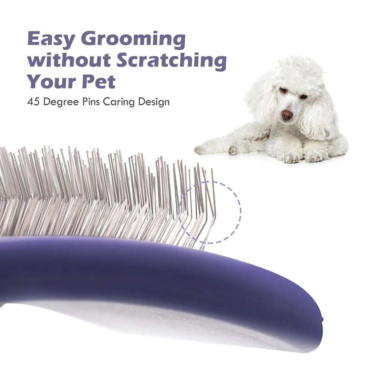 Dog Dematting Brush for Poodles & Curly Coats - Detangling Comb - photo 4