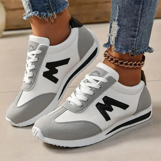 Cross-Lace Designer Sneakers for Women — Breathable Lightweight Casual Trainers
