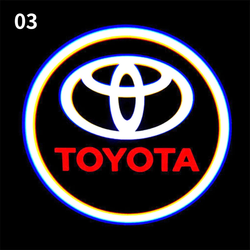 2PCS Car LED Welcome Lamp with Toyota Logo Door Ghost Shadow Light Laser Projector for Toyota PRADO Camry Corolla Rav4 Prius