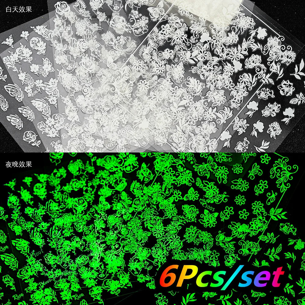 12Pcs/set Laser Silver Snowflake Nail Stickers Set  3D Winter Elk Snowflake Nail Art Decoration DIY Holographic Snowflake Slider