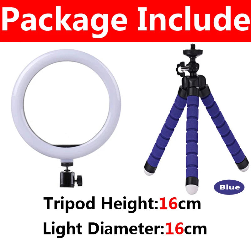 LED Photography Ring Light – 3 Modes Dimmable Selfie Light with Tripod & Phone Stand | TikTok, YouTube & Makeup