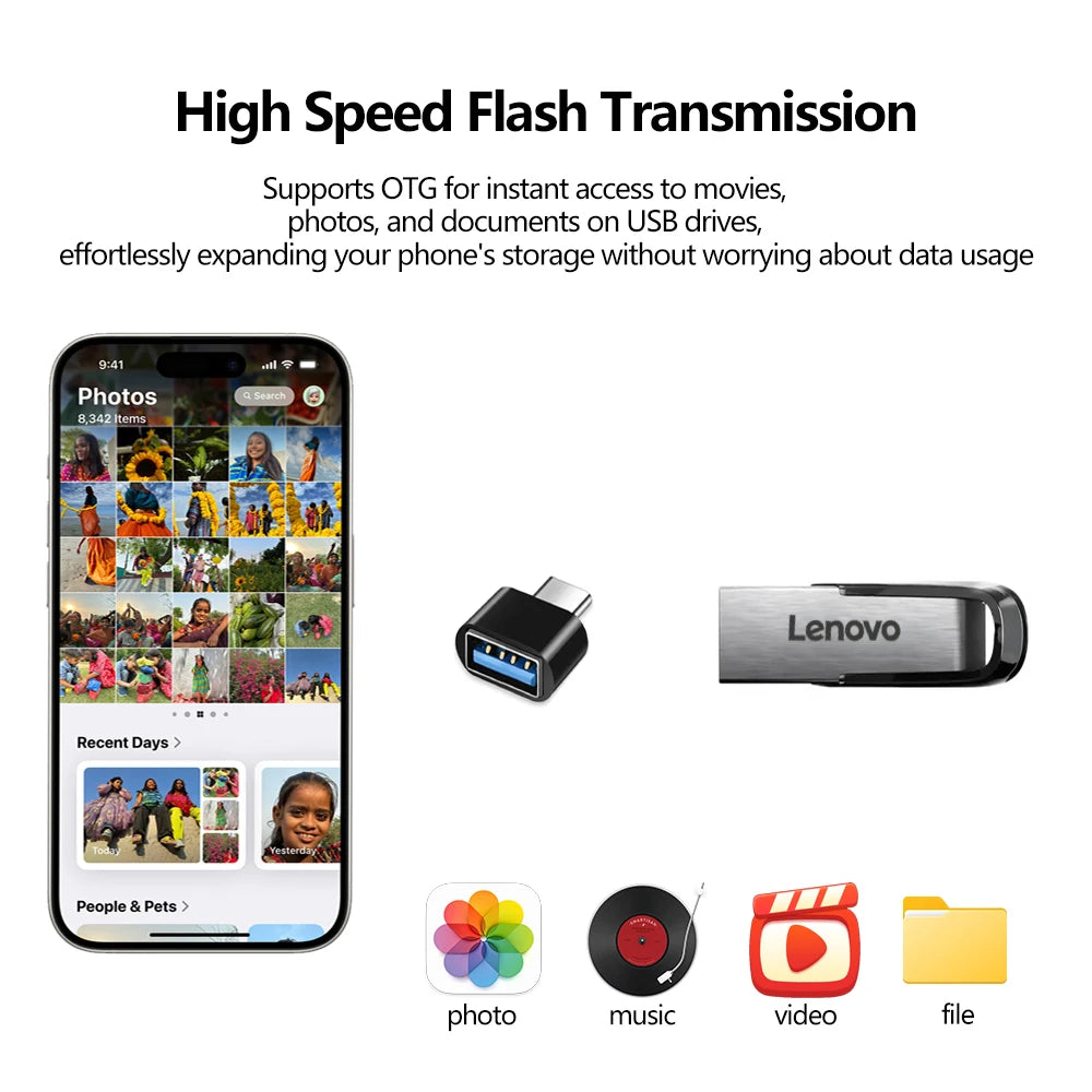 Metal USB Flash Drive with Type-C — 128GB to 512GB Dual-Port Memory Stick