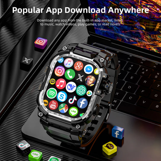 Q888 Smartwatch 4G 5G SIM Card Full Network Android OS GPS WiFi 2.06-inch Rotating Camera 32GB RAM 256GB Storage Latest Model