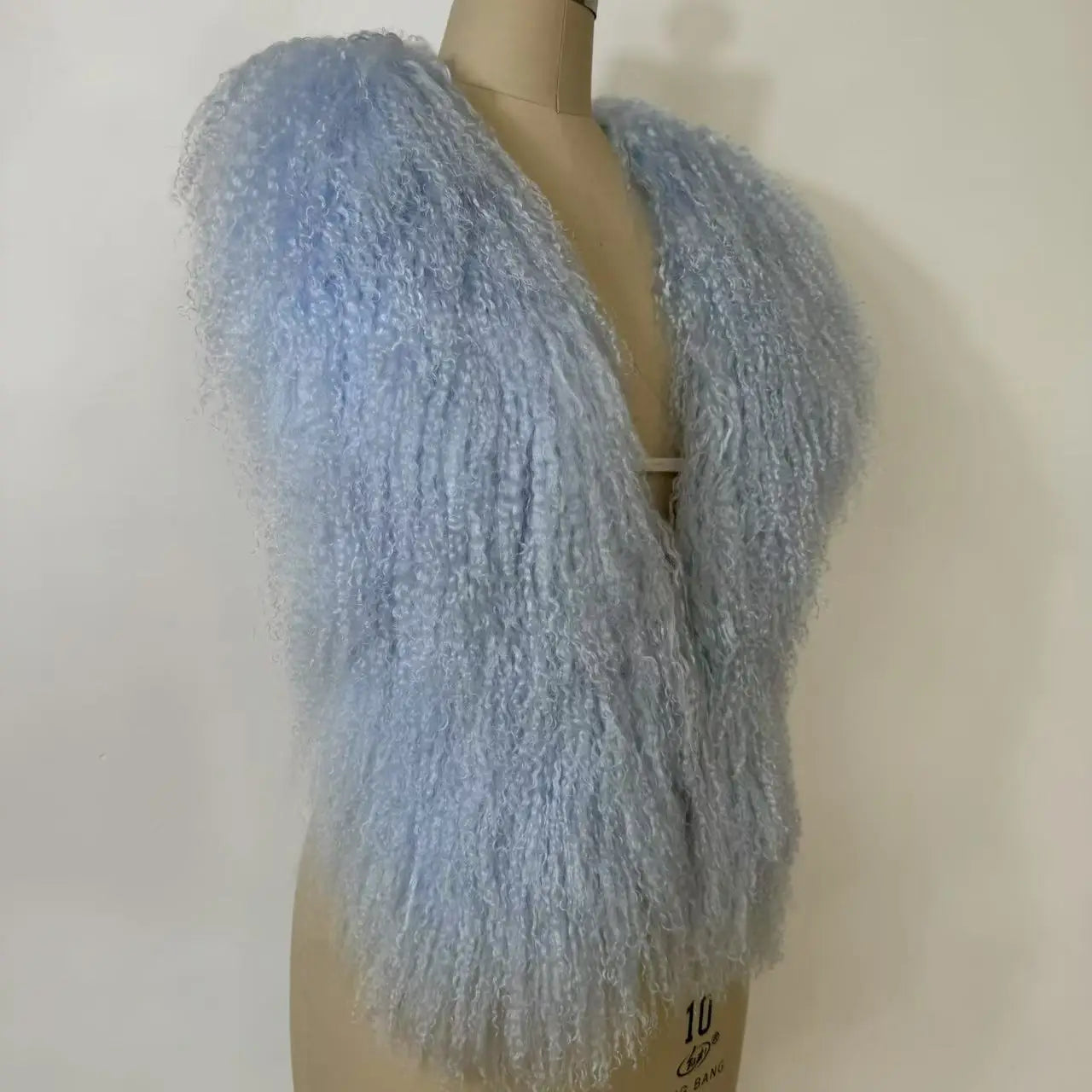 Fluffy Luxury  Real Mongolian Fur Halter Vests Women Solid Deep V-Neck Backless Bandage Sleeveless Jackets Top Outerwear Coat