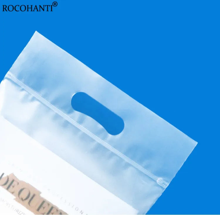 100pcs Custom Brand Logo Matte EVA Slider Frosted Tranceperent Plastic Packing Bag Self Sealing Zip Lock Clothes Bag With Handle