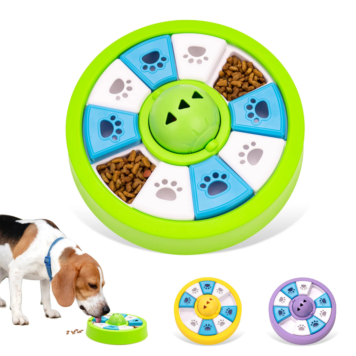 Puzzle Slow Feeder Bowl - Treat Dispenser Game for Dogs & Cats